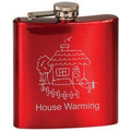 6 Oz. Gloss Red Flask